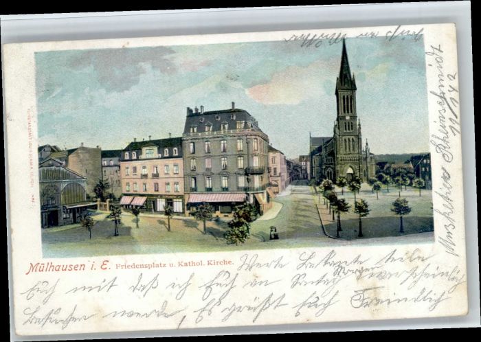 Muelhausen Elsass Mülhausen Friedensplatz Kirche