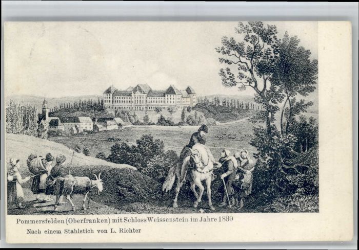 Pommersfelden Nach einem Stahlstich von L. Richter Schloss Weissenstein