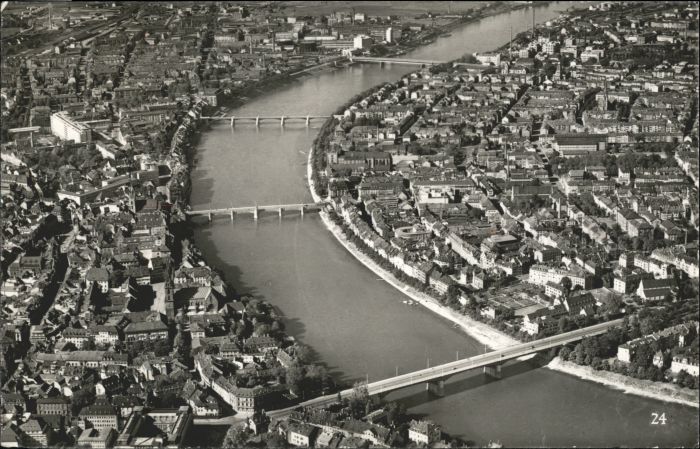 Basel BS Basel Fliegeraufnahme Rheinbruecke