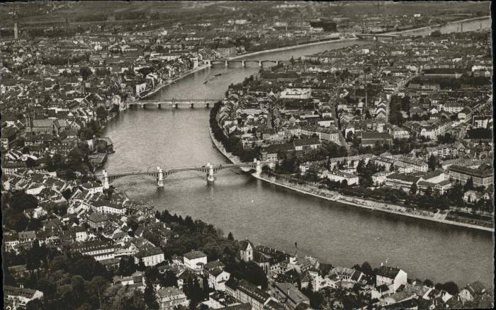 Basel BS Basel Fliegeraufnahme Rheinbruecke