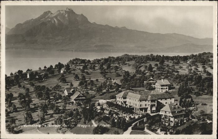 Weggis Vierwaldstaettersee Weggis Fliegeraufnahme Ferienheim Co op