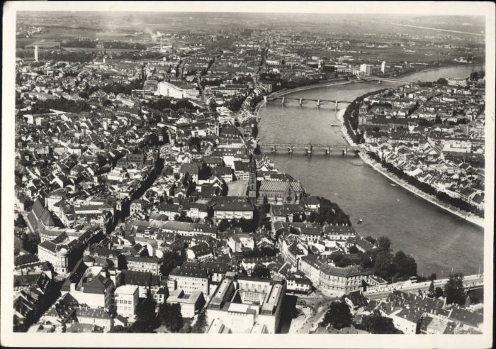 Basel BS Basel Rheinbruecken Fliegeraufnahme