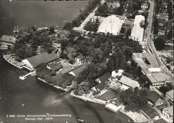 Zuerich chweizerische Landesausstellung Fliegeraufnahme