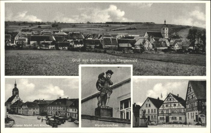 Geiselwind Markt Rathaus Wurstmaennchen