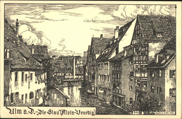 Ulm Donau Klein Venedig Kuenstler E Felle
