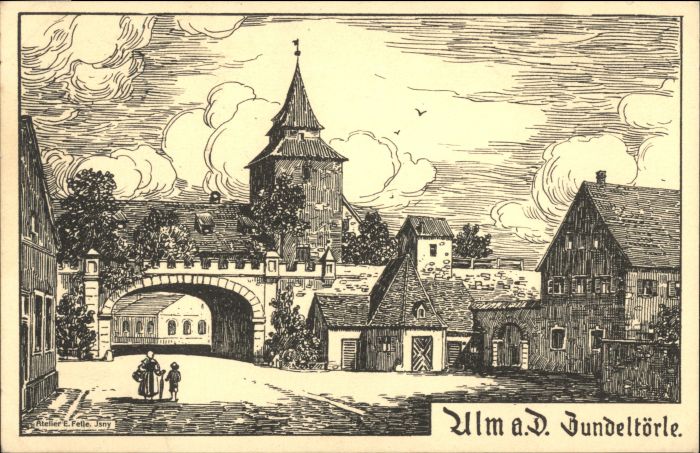 Ulm Donau Bundeltoerle Kuenstler E Felle *