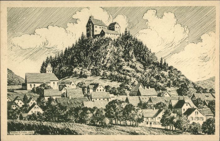 Ravensburg Wuerttemberg Ravensburg Schloss Waldburg Kuenstler E. Felle Isny