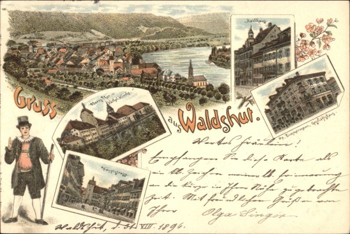 Waldshut Tiengen Rhein Waldshut-Tiengen H. Zimmermann Geschaeftshaus Rathaus