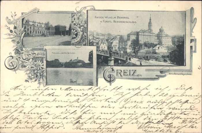 Greiz Thueringen Greiz Post Schule Schloss