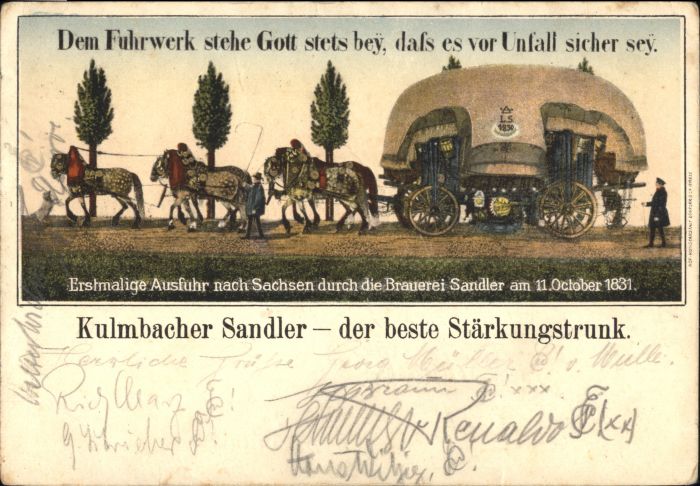 Kulmbach Brauerei Sandler Fuhrwerk