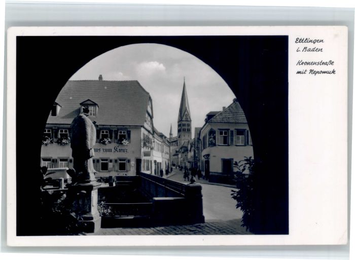 Ettlingen Kronenstrasse Nepomuk Gasthaus zum Kreuz