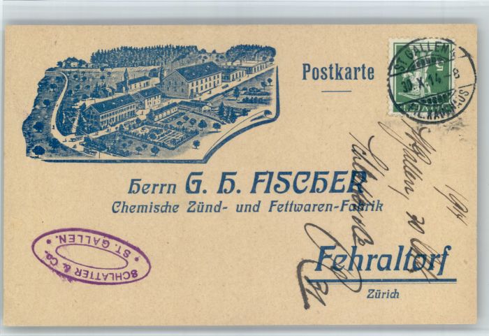 Fehraltorf Herrn G H Fischer Chemische Zuend Fettwaren Fabrik