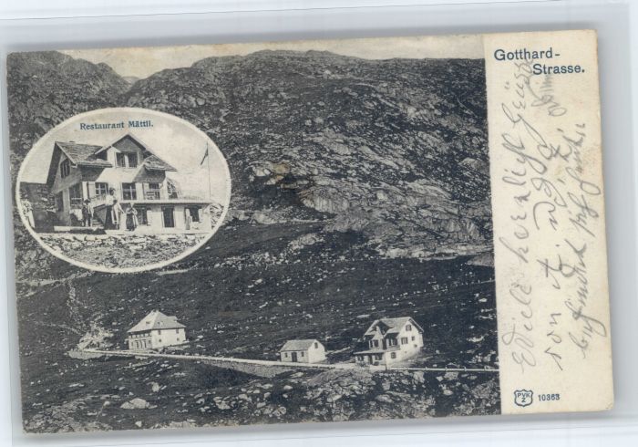 Andermatt [Stempelabschlag] Gotthardtsrasse Restaurant Maettli
