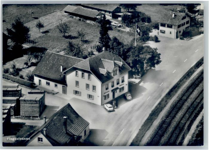 Rheinsulz Gasthaus Salmen Fliegeraufnahme