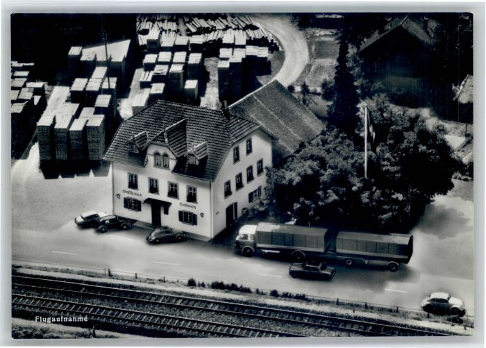 Rheinsulz Gasthaus Salmen Fliegeraufnahme