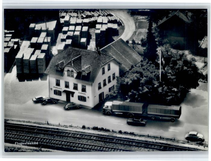 Rheinsulz Gasthaus Salmen Fliegeraufnahme