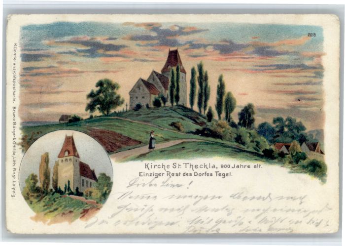 Leipzig [Stempelabschlag] Kirche St Theckla