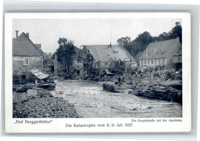 Bad Gottleuba-Berggiesshuebel atastrophe Hauptstrasse Apotheke
