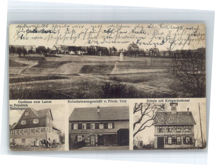 Oberkollbach Kolonialwarengeschaeft Friedr. Volz Schule Gasthaus zum Lamm