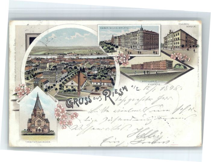 Riesa Sachsen Riesa Trinitatiskirche Kaiser Wilhelmplatz Schule Artillerie Kaser