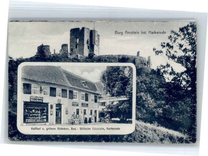 Harkerode Burg Arnstein Gasthof zum gruenen Roeckchen *
