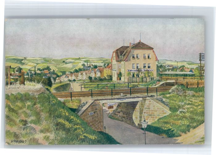 Steinpleis Bahnschaenke Kuenstler A. Rabnfeld *