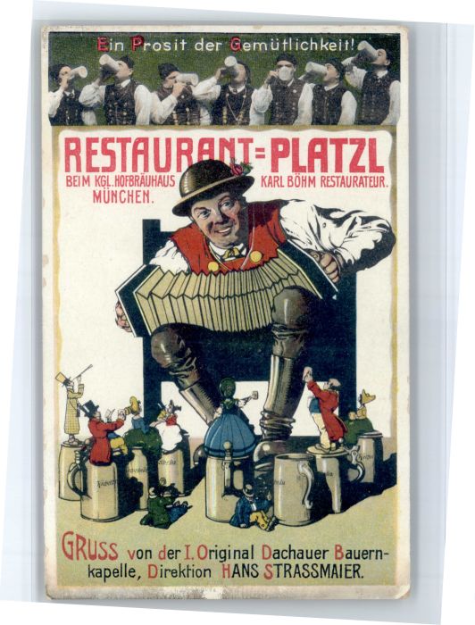 Muenchen estaurant Platzl Dachauer Bauernkapelle Bierkrug Ziehharmonika