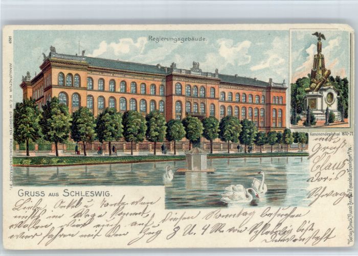 Schleswig Holstein Schleswig Regierungsgebaeude Kanonendenkmal