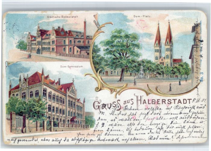 Halberstadt Badeanstalt Dom Gymnasium