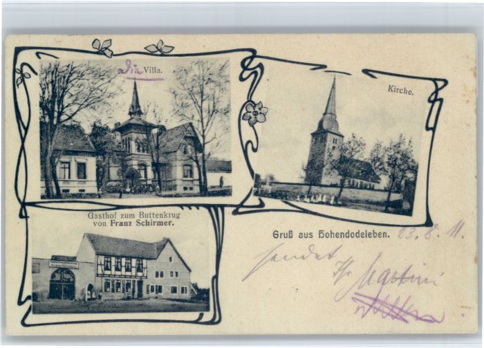 Hohendodeleben Villa Kirche Gasthof zum Buttenkrug Franz Schirmer