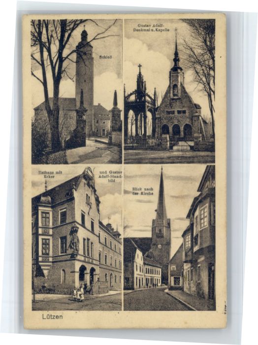 Luetzen chloss Gustav Adolf Denkmal Kapelle Rathaus
