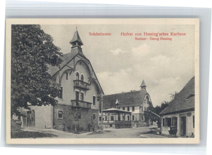 Schoenbronn Buch Wald  Hofrat von Hessing´sches Kurhaus *