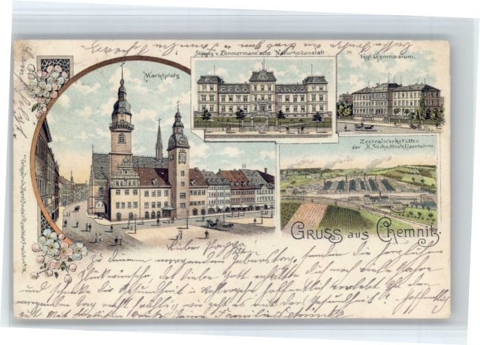 Chemnitz Marktplatz Anstalt Schule