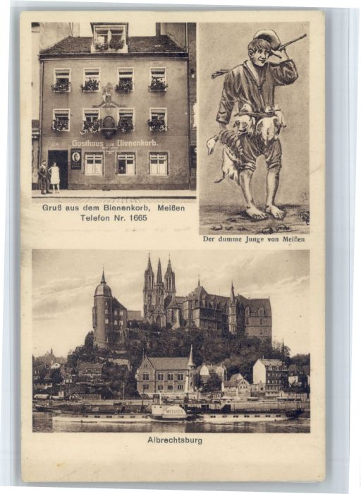 Meissen Elbe Sachsen Meissen Albrechtsburg Dampfer Meissen Gasthaus zum Bienenko