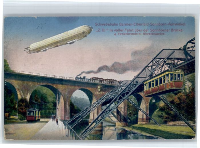 Elberfeld Wuppertal Elberfeld Barmen Sonnborn Vohwinkel Schwebebahn Zeppelin
