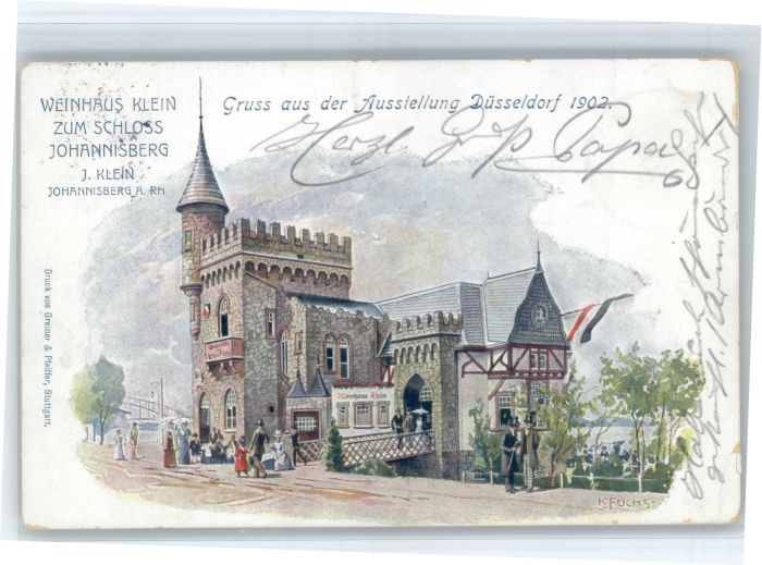Duesseldorf usstellung Weinhaus Klein Schloss Johannisberg Kuenstler K. Fuchs x