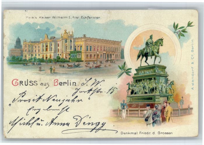 Berlin Denkmal Friedrich des Grossen Palais Kaiser Wilhelm