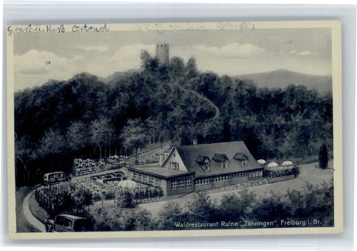 Freiburg Breisgau Wald Restaurant Ruine Zaehringen