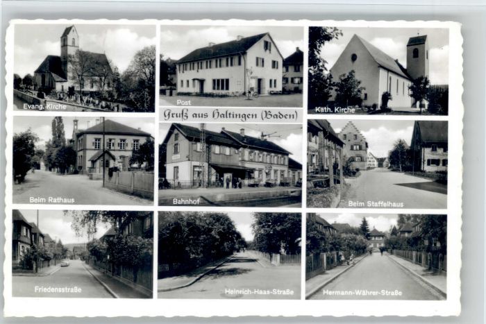 Haltingen Weil am Rhein BW Kirche Post Rathaus Bahnhof Friedenstrasse Heinrich H