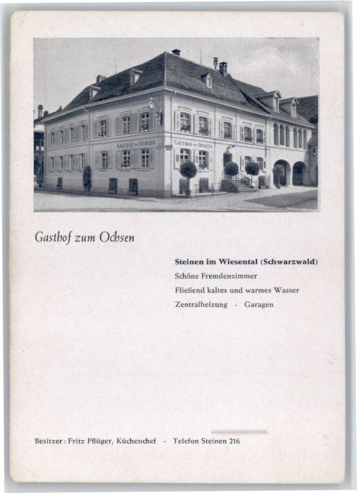 Steinen Wiesental Steinen Loerrach Gasthof Ochsen