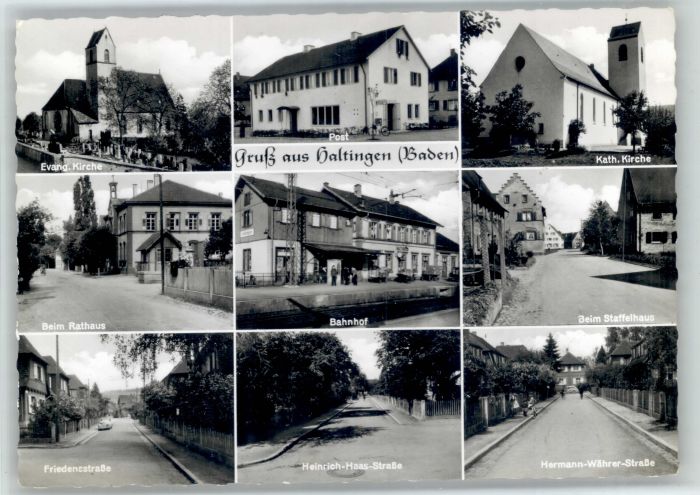 Haltingen Weil am Rhein BW Rathaus Bahnhof Kirche Staffelhaus Hermann Waehrer St