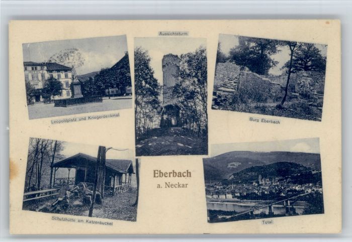 Eberbach Baden Burg Eberbach Schutzhuette Katzenbuckel Leopoldplatz Krieger Denk