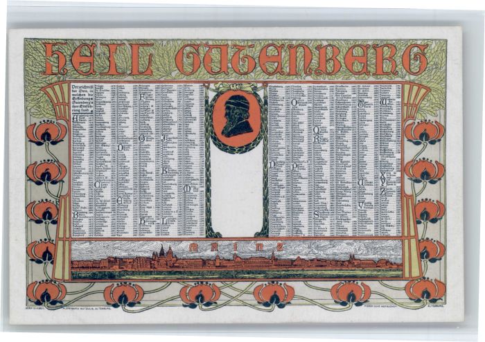 Mainz Rhein Mainz Gutenberg [Handschriftlich]