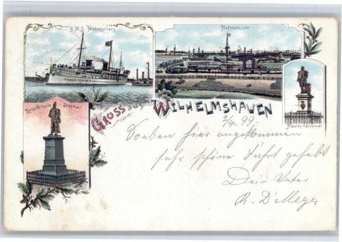 Wilhelmshaven Kaiser Wilhelm Denkmal SMS Hohenzollern Hafen Adalbert Denkmal