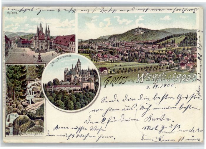 Wernigerode Harz Schloss Steinerne Renne Rathaus