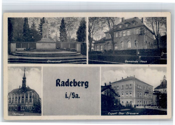Radeberg Sachsen Ehrenmal Gemeindehaus Brauerei Rathaus