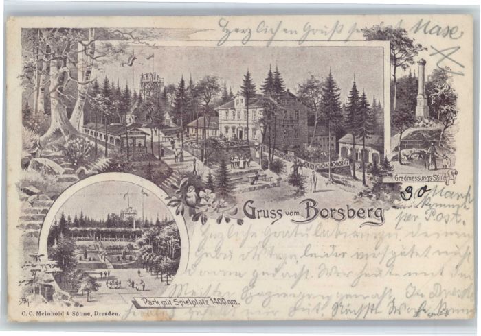 Dresden [Handschriftlich] Borsberg Gradmessungs Saeule