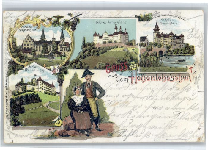 Langenburg Wuerttemberg chloss Ochringen Schloss Neuenstein Schloss Waldenburg