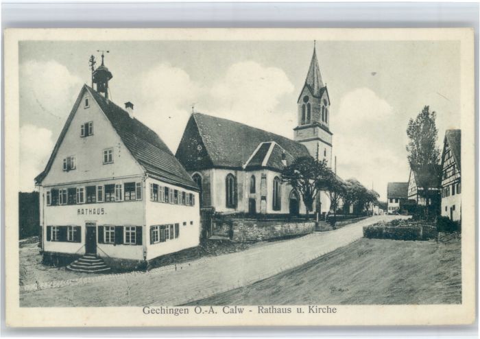 Gechingen Rathaus Kirche