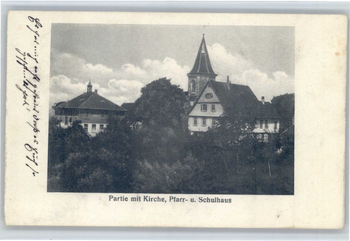 Grunbach [Stempelabschlag] Kirche Schule